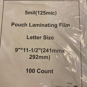 Pouch laminating film letter size 100 open box